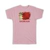 Gift T-Shirt : Bahrain Bahraini Flag Distressed Asia Asian Country Souvenir