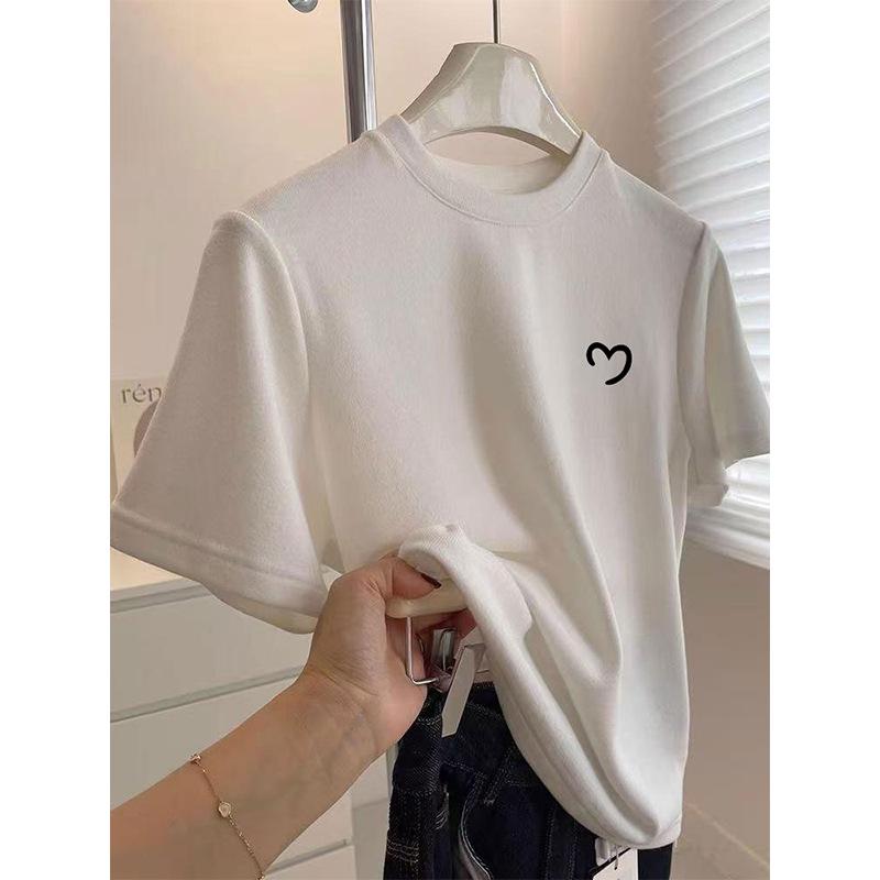 

2026 Women s Dark Grey Brushed Cotton Round Neck T-Shirt - Fashionable & Chic for Spring, Summer, Autumn XL