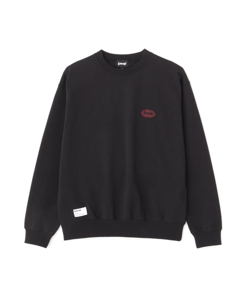 Schott CIRCLE ICON Crew Neck Sweatshirt, Men's, Size S, 010, Black, 782-4232020