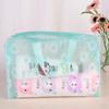 5PCS For Makeup Pouch Compression Travelling Bath Bags 5 Color Waterproof PVC Cosmetic Storage Bag Women Transparent Organizer