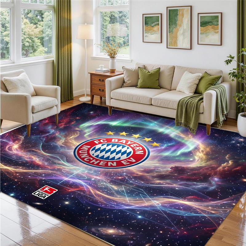Bayern Munich Design Crystal Velvet Rug Soft Decorative Mat for Bedroom Entrance