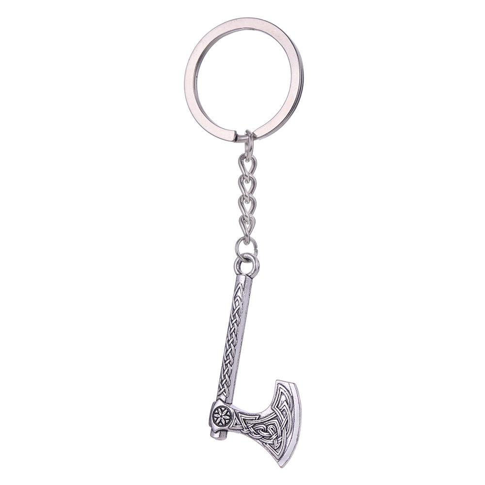 Dreamtimes Viking Axe Pendant Keychain Stainless Steel Men's Celtic Rune Vintage Protector Jewelry Gift Wholesale