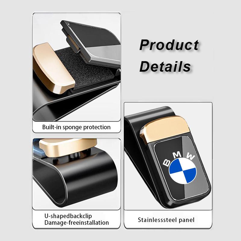 Car Sun Visor Glasses Holder Card Ticket Stainless Storage Clip For BMW M3 M5 X3 E93 F10 F20 F30 F40 F15 F25 F26 F31 F49 F86