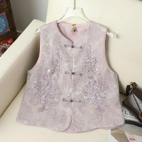 

2026 Spring Slimming Vest Top for Middle-Aged & Elderly Women - Stylish, Age-Defying Jacket for a Fashionable Look at 50+ 2XL фіолетовий