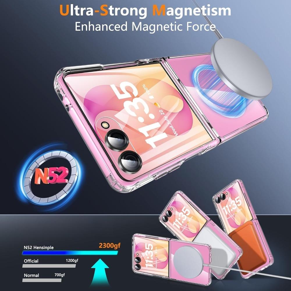 For Samsung Z Flip 8 For Magsafe Magnetic Clear Acrylic Phone Case For Samsung Galaxy Z Flip 8 Flip8 Zflip8 PC Shockproof Cover
