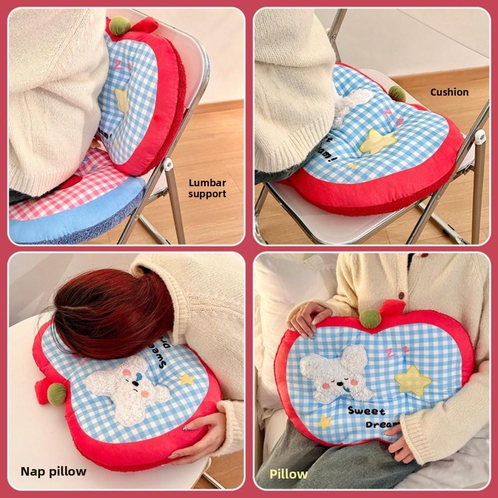 Cute Checkered Pattern Seat Cushion Cartoon Dopamine Puppy Waist Pad Soft Futon Cushion Home Use