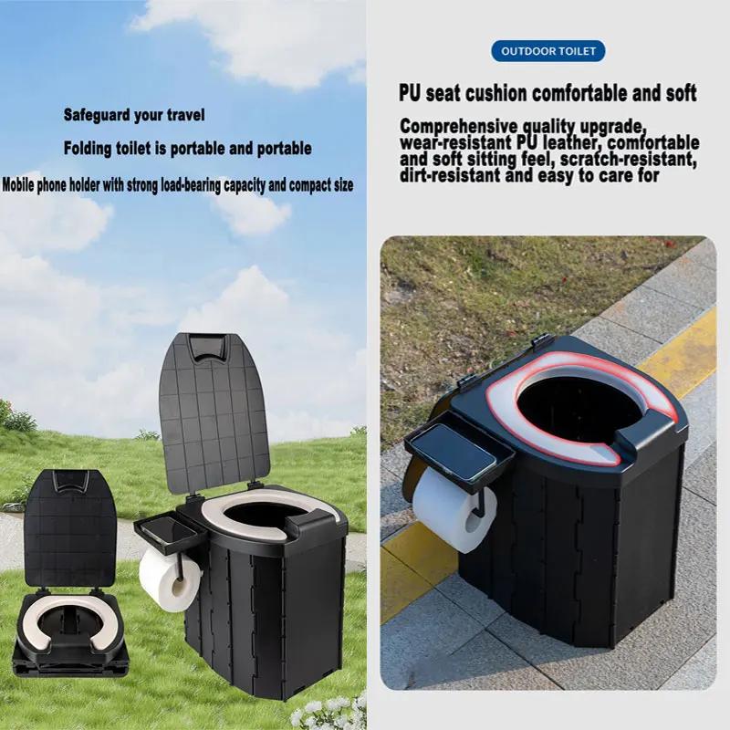 Portable folding toilet