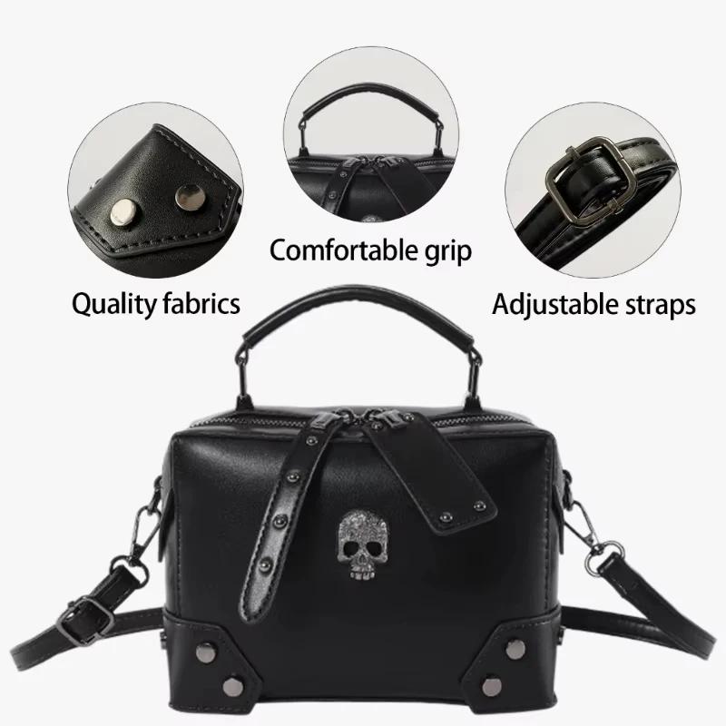 Y2k Korean Women Harajuku Vintage Gothic Black Hand Bag Female Aesthetic Elegant Punk Wallet Purse Handbags Shoulder Trend Bags