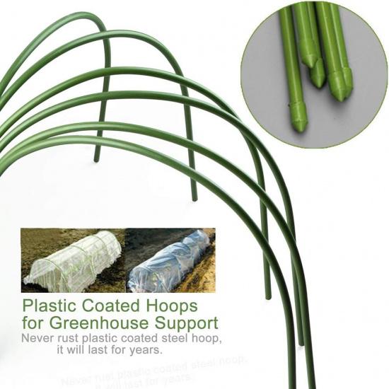 Hoops for Garden,Greenhouse Hoops Wire Tunnel Hoops with Plastic Coated Hoops for Garden Fabric,Plant Support Garden Stakes