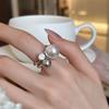 French zircon irregular pearl open ring simple fashion index finger ring temperament jewelry women