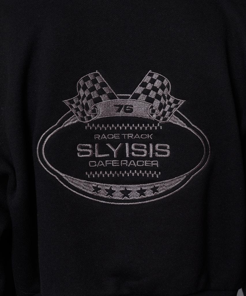Slyisis Star Line Crop Hoodie Zip-Up (Black)