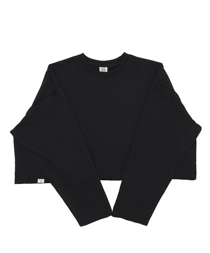 A NOTHING Vintage P. Dyeing Cut-Out Crop-Tee (Black)
