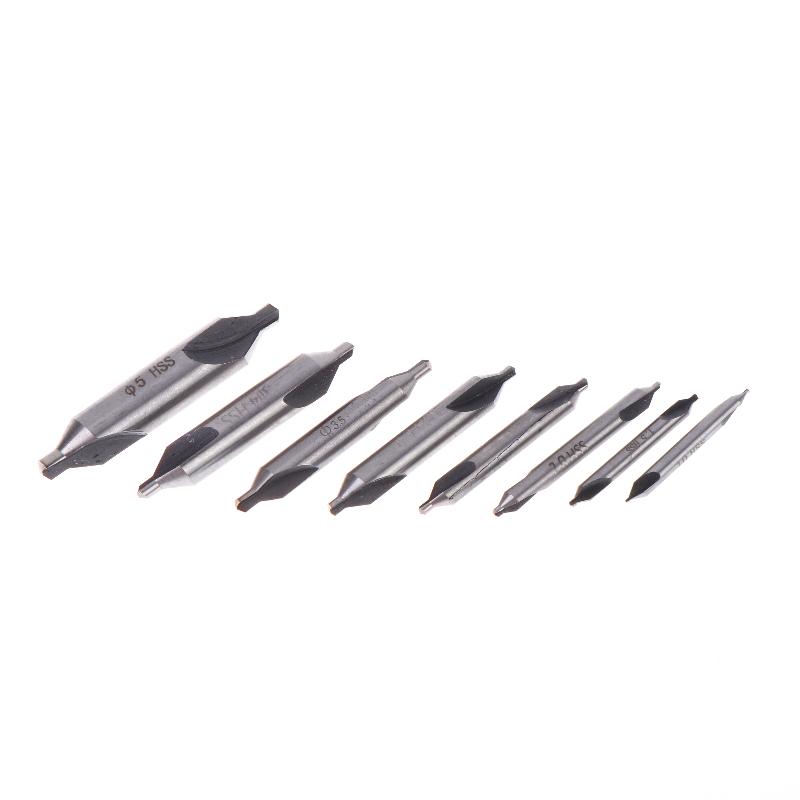 1 Set 1/1.5/2/2.5/3/4/5 Center Drill Bits Set,60-Degree Angle Center Drill Bits Kit Countersink Tools For Lathe Metalworking