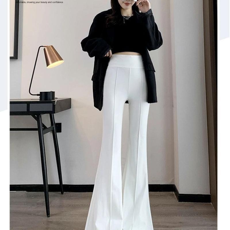 Trendy High-waisted Bell-bottom 2025 Micro-flare Broek Nieuwe Zomermode Veelzijdige Slanke Casual Broek