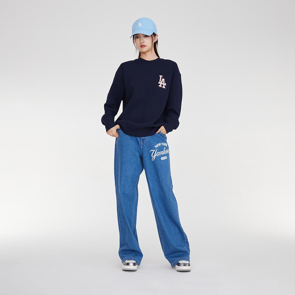 New MLB Sweatshirt Unisex Navy Blue 3AMTM0934-07NYD