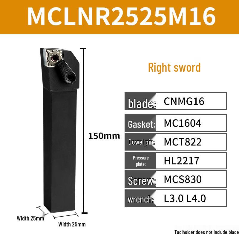 CNC Tool Holder: Peach-Shaped Face Turning Tool MWLNR/MTJNR20