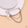 Hip Hop Trendy Imitation Pearl Tassel Chain Brooches Punk Style Paper Clip Pants Chain Accessory For Men Women