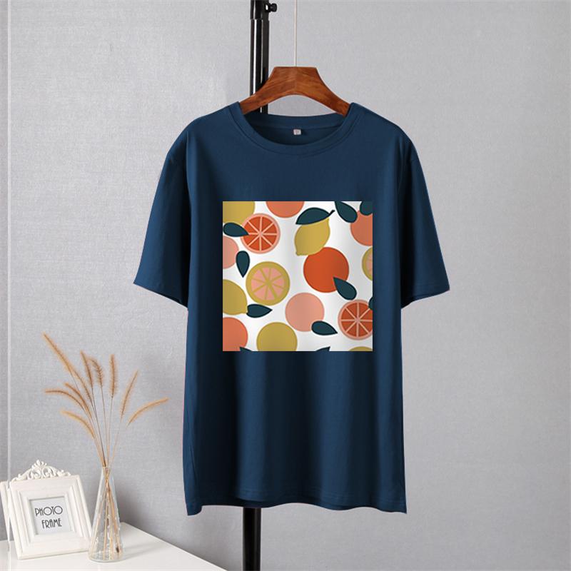 Shellsuning Casaul Kawaii Fruit Printed T Shirt Women Loose O Neck Short Sleeve Base Tees Female Simple Cotton Trendy White Tops