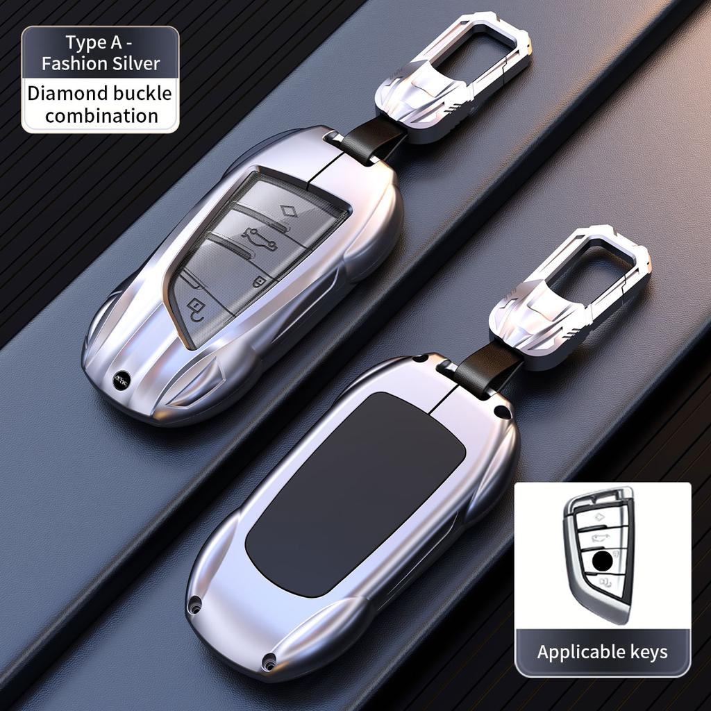 Suitable for BMW 3 5 7 Series X3 X5 X7 iX3 2011-2026 3/4 Button Blade and Vintage Car Smart Keychain Key Case Case