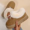 Crystal Bowknot Faux Fur Snow Boots Women Winter Warm Thicken Plush Platform Ankle Boots Woman Non Slip Thick Sole Cotton Shoes