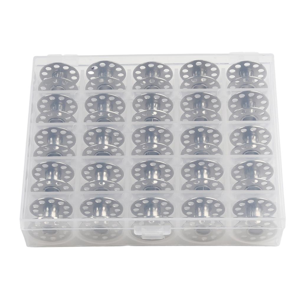 Multiple Color Threads 25X Plastic Bobbin Metal Sewing Spool Set Ideal for Embroidery and Sewing Machines DIY Sewing Projects