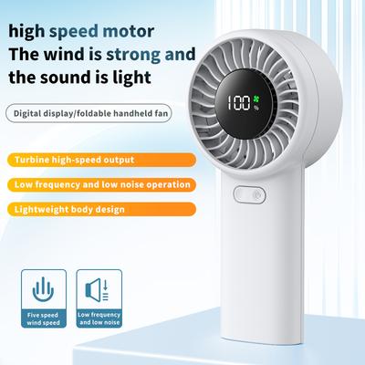 Portable Handheld Mini Fan USB Rechargeable Silent Turbo Cooling Fan for Worship Travel Adjustable Speed School Desk Fan