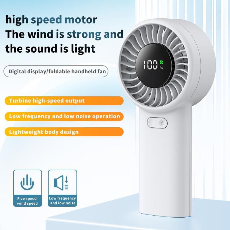 Portable Handheld Mini Fan USB Rechargeable Silent Turbo Cooling Fan for Worship Travel Adjustable Speed School Desk Fan