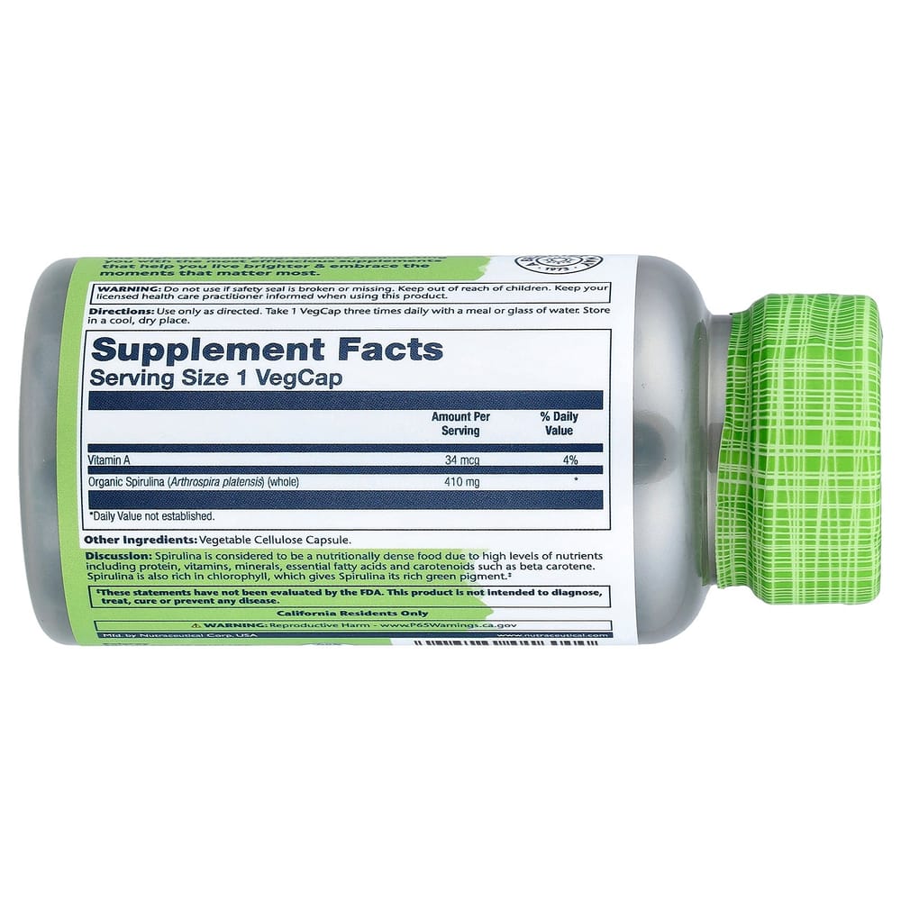 iHerb Solaray True Herbs Spirulina 410mg Veggie Capsules, 100 Count