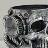Style Flower Pot Resin Skull Planter with Drainage Hole for Home Office Decor Steampunk Skull Flower Vase Halloween Day