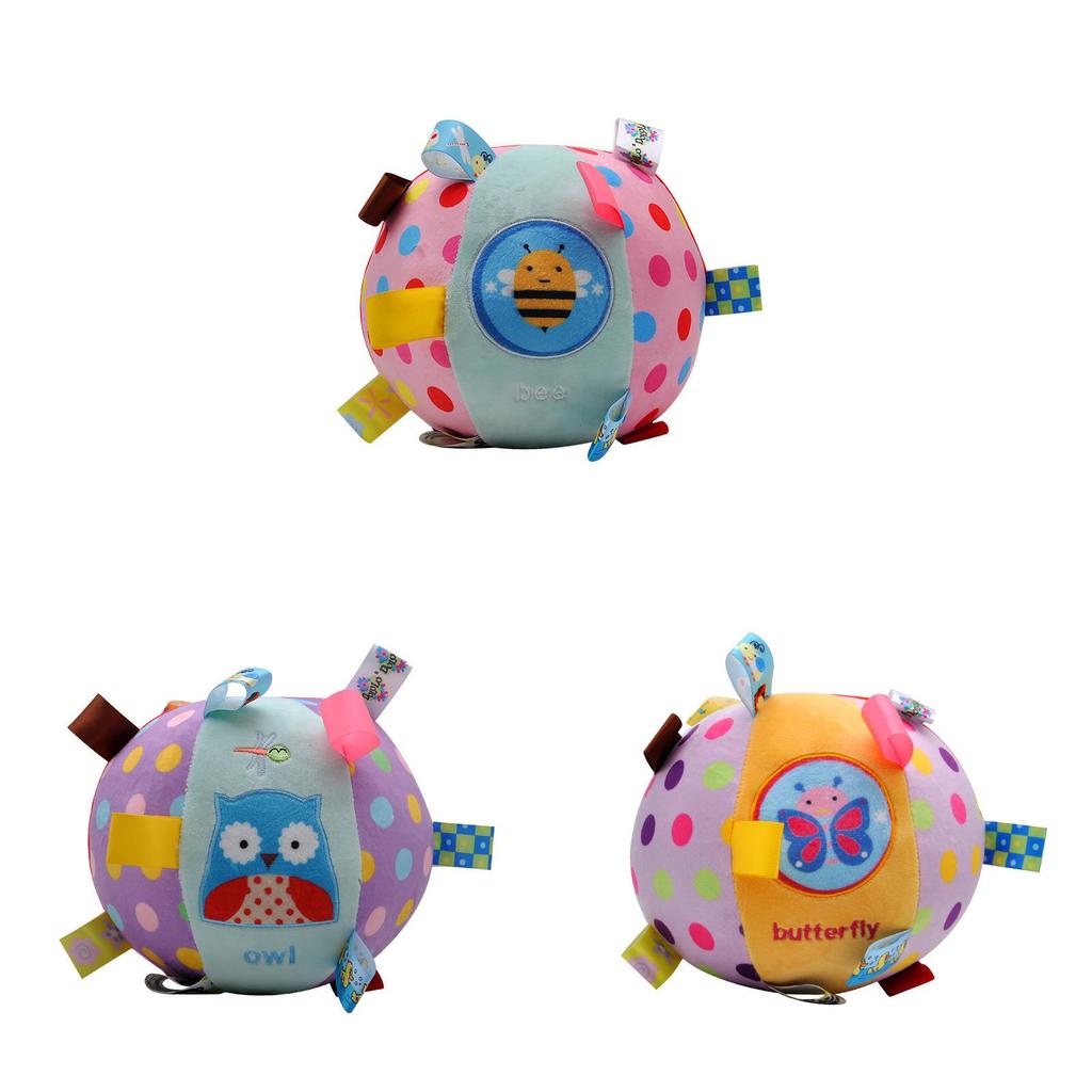 Baby Soft Plush Rattle Ball With Grasping Training For Newborn Sensory Development