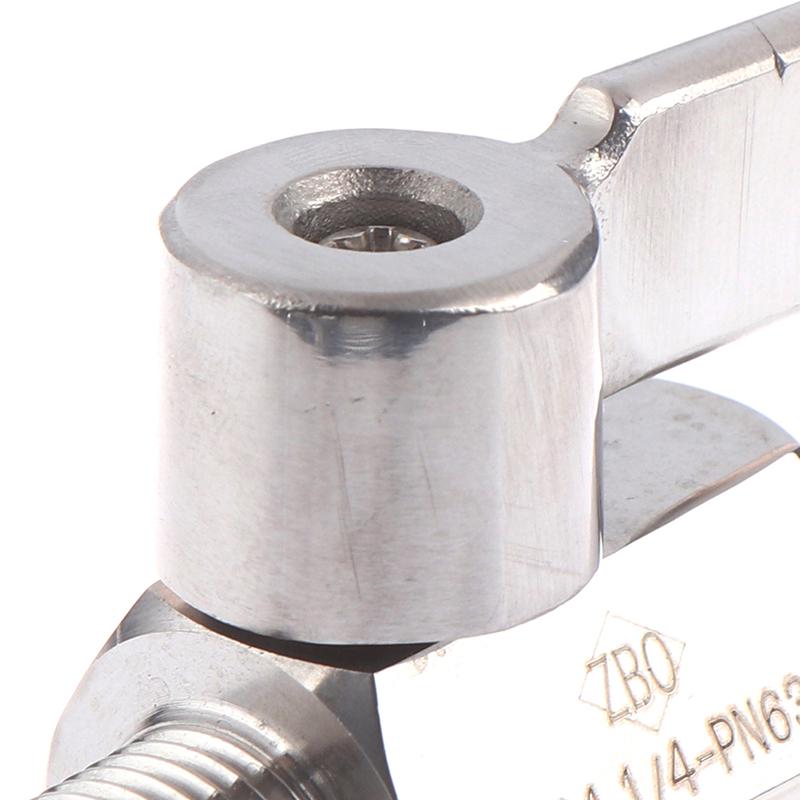 Edelstahl 304 Kugelhahn 1/4" Zoll NPT Außengewinde x Innengewinde Kleiner Mini-Ventil