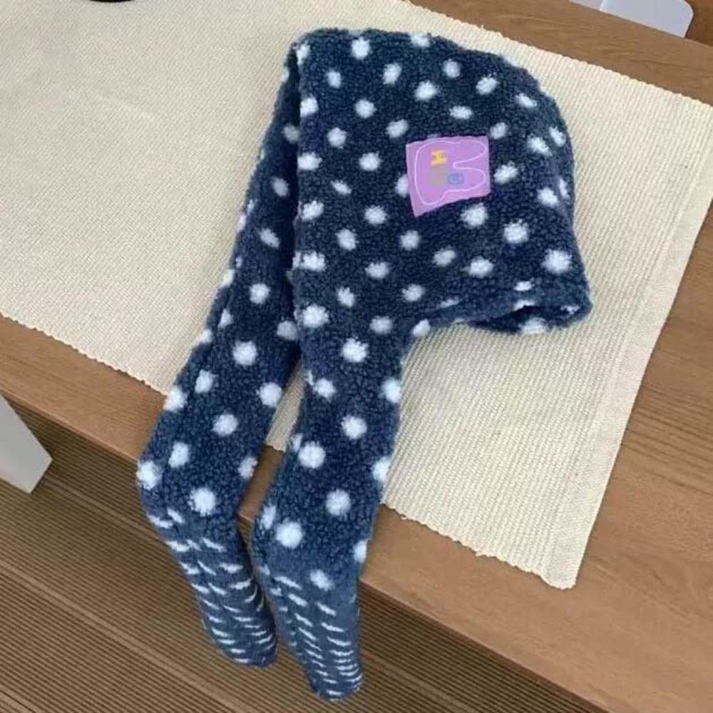 Integrated Design Hooded Scarf Hat Soft Fluffy Fleece Hooded Scarf Plush Balaclava Cap  Cute Girls