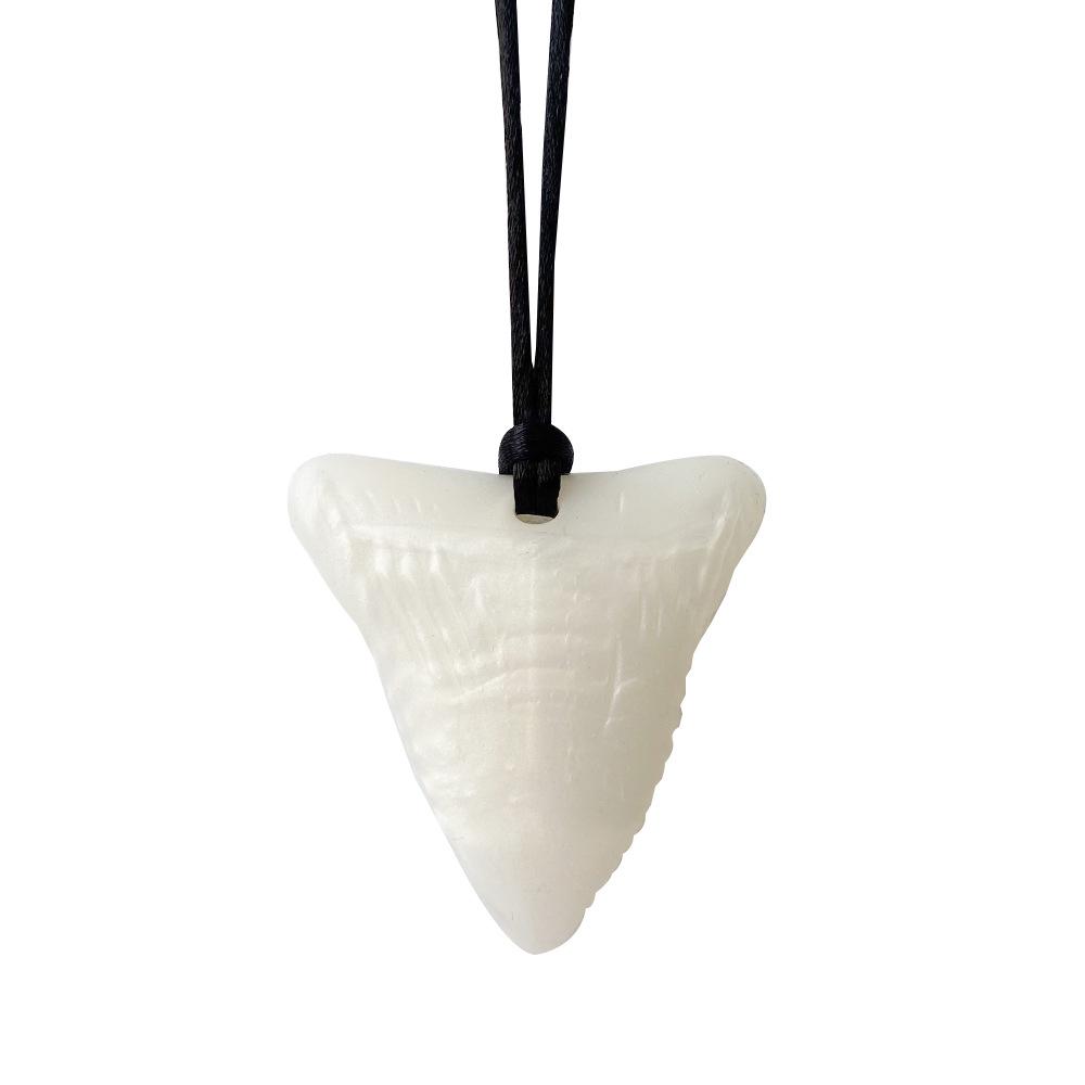 Silicone Shark Teeth Teether Necklace - Baby Chewing & Grinding Toy, Food-Grade Pacifier Accessory.