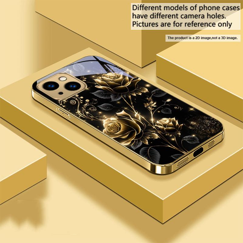 Jewel like brilliance For IPhone 17Pro Max 16 17 Pro 15 Pro 14 13 Plus 12 Mini 11Pro Max XR 16E 17 Air Golden glass phone case