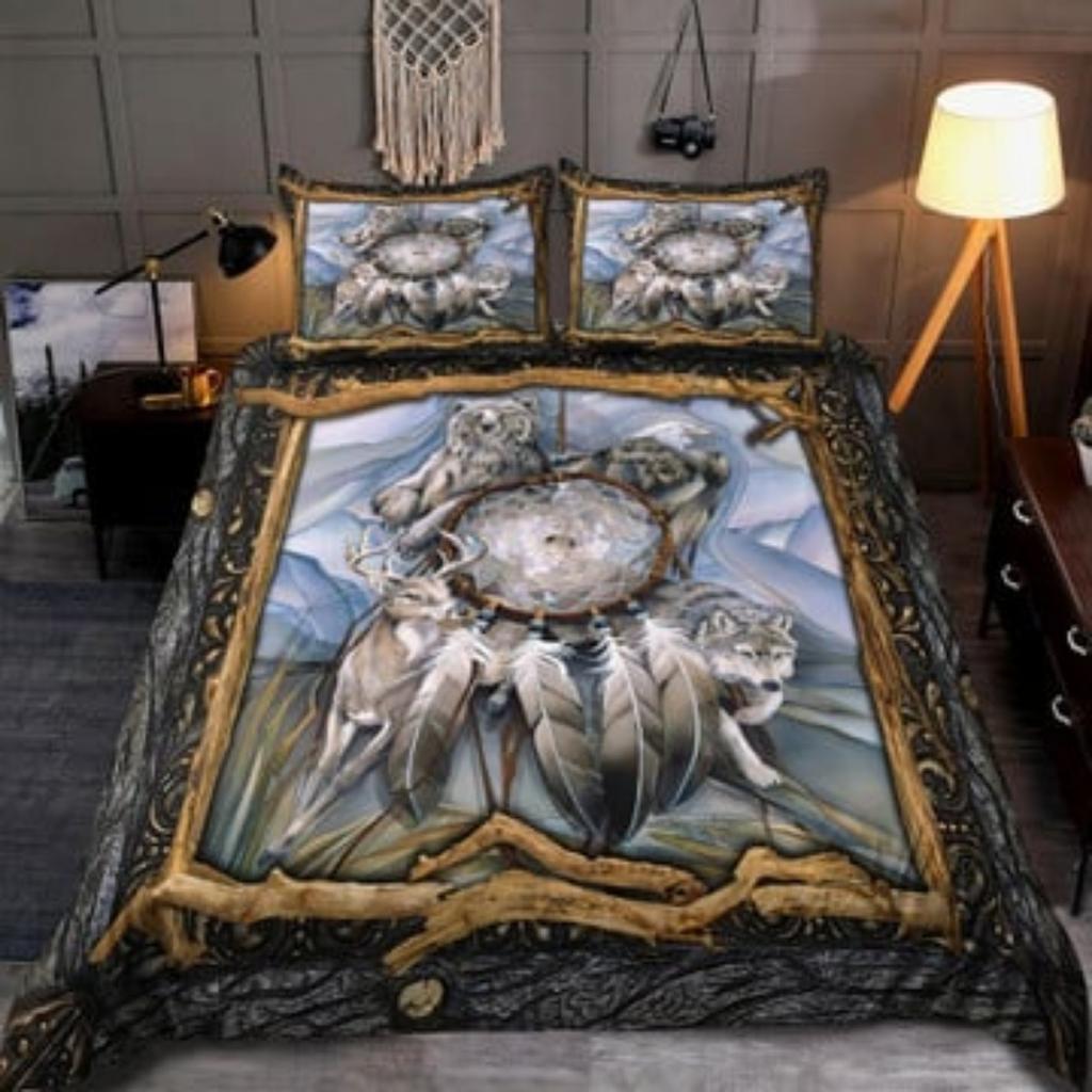 Quilt Bettbezug Set Tmarc Tee Liebe Geschenk Paar Hirsch Jagd Bettwäsche Set Abdeckung