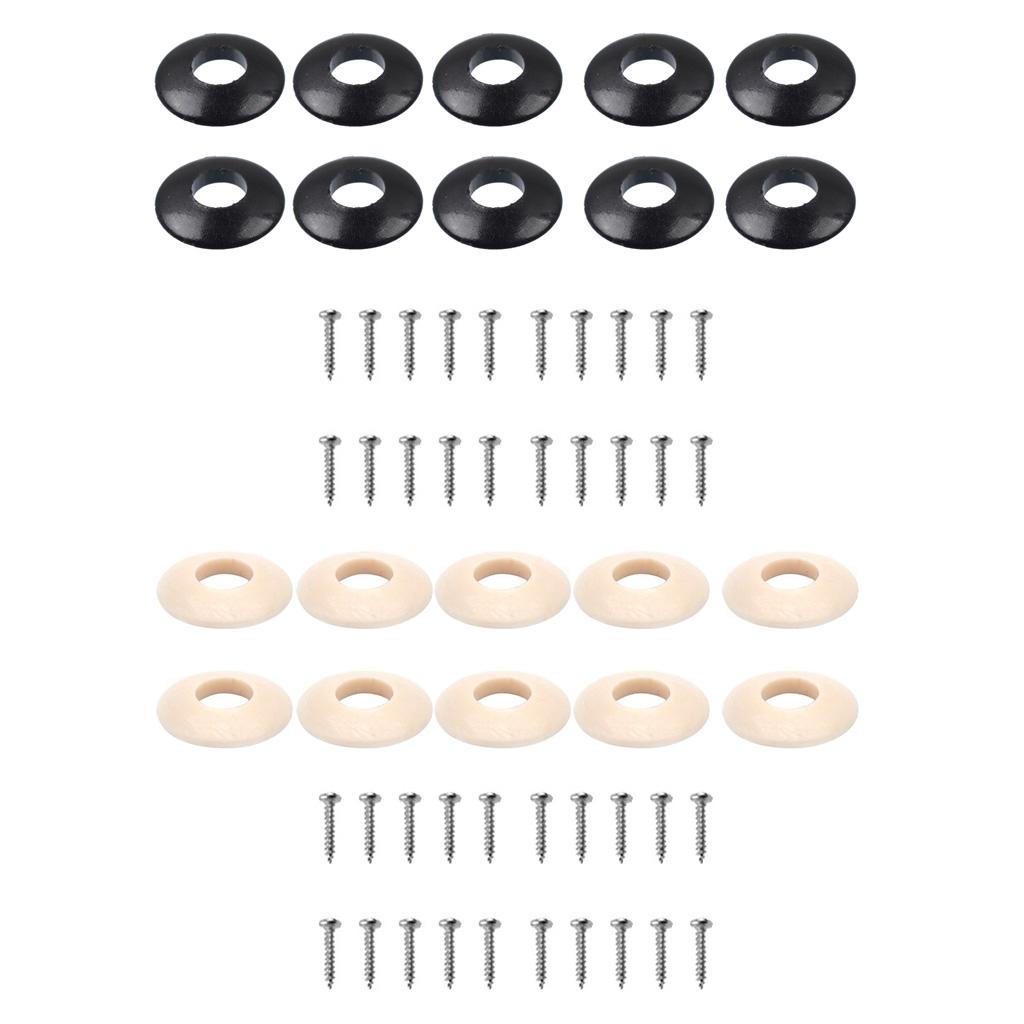 10 Pieces Replacement Plastic Washers&Screws for Guitar Instruments Tuning Peg Machine Head Buttons