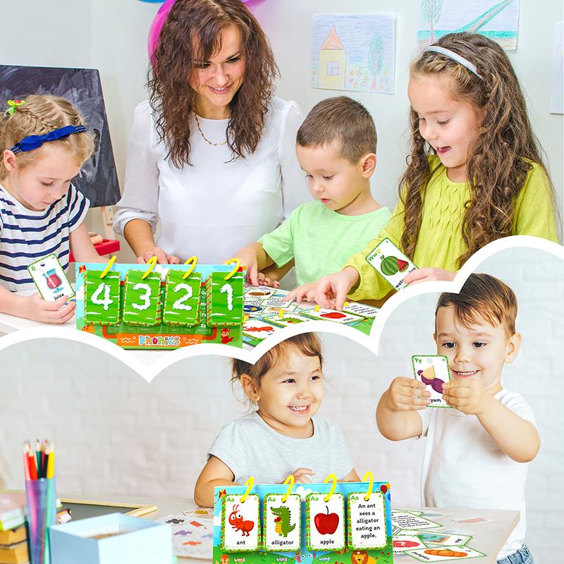 Joc Fonic Words Builder Flipchart Autoportant Carduri Flash pentru Ortografie Engleză Jucării Instrument Educațional de Învățare pentru Elev Profesor
