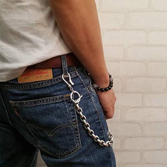 Barrel Key Hook S with Key Silver Key Double Fish Wallet Single Biker [dredline] Df-004 Ring, 925, Chain, Loop, Hook, Chain, Hook,