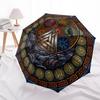Norse Symbolism pattern umbrella, portable and foldable design, 8 ribs, a casual accessory for Halloween, Christmas, and birthday gifts.