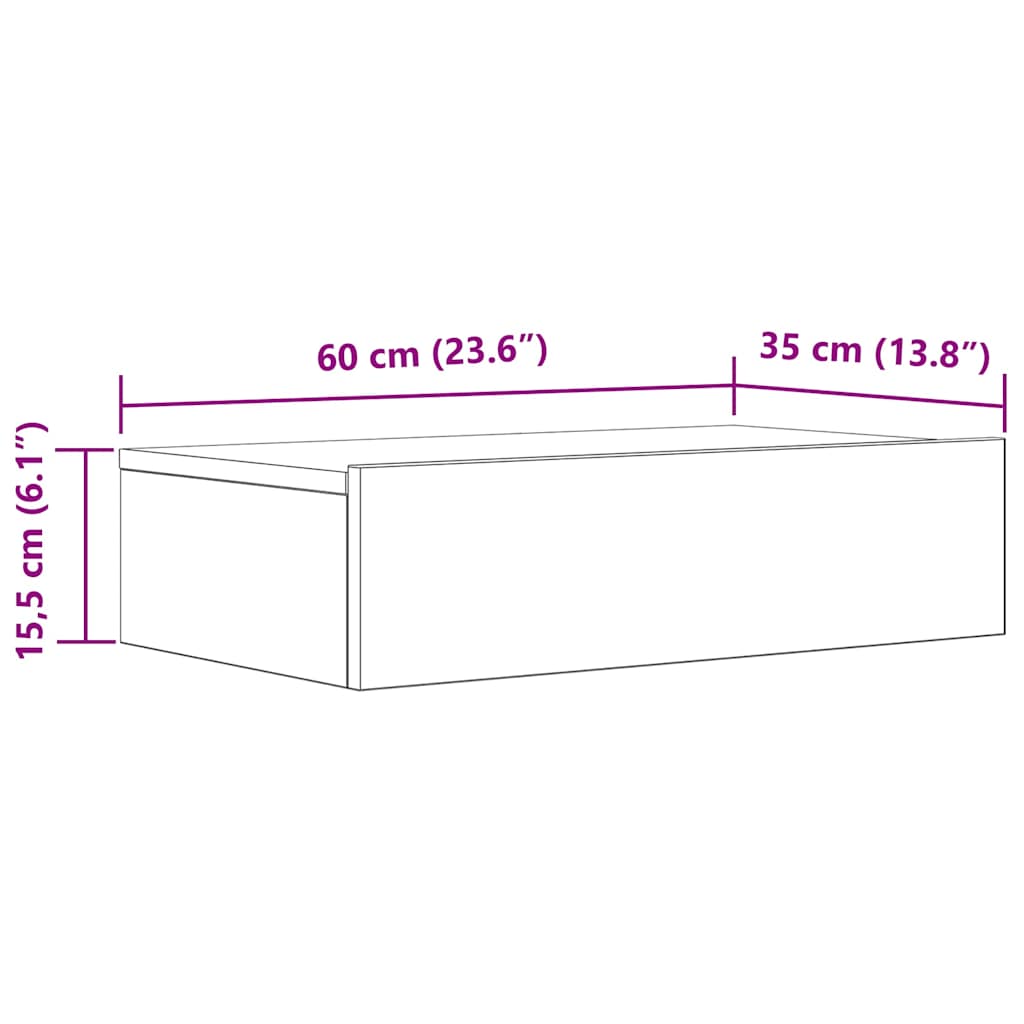 TV Cabinet with LED Lights Artisan Oak 60 x 35 x 15.5 cm