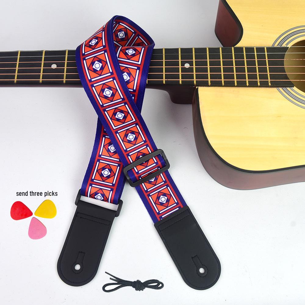 Ethnic Style Universal Guitar Strap - Polyester for Electric, Bass, Wooden Guitars