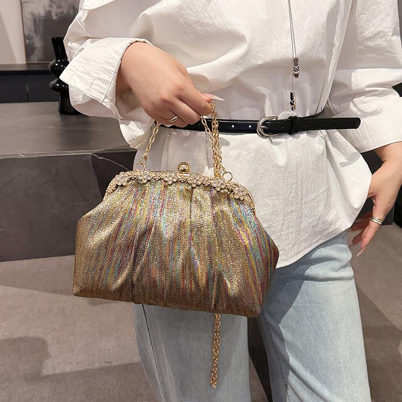 Women's bag fashion fold gradual change color clip women's shell bag dinner bag commuter versatile shoulder messenger bag