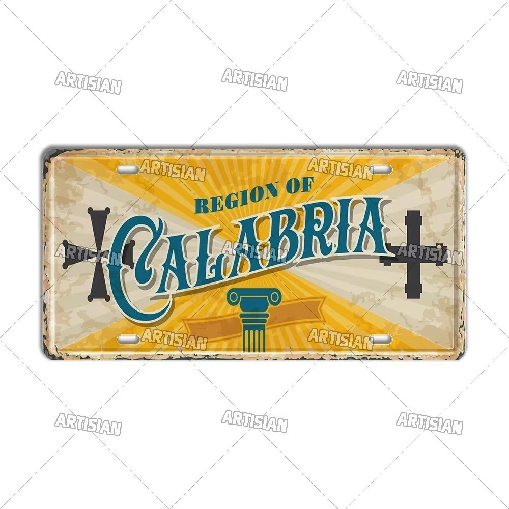 Artisian Italy City State Travel Car Plate Province Metal Sign Landmark License Plate Decorative Tin Plaque Wall Decor Piece