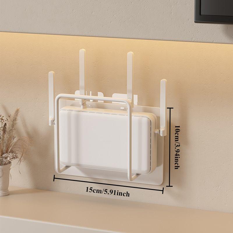 Wall Mount Router Stand Rack with Cable Management Design for Storage Box Bracket and Top Box, No Drilling Required, Wi-Fi Rack,