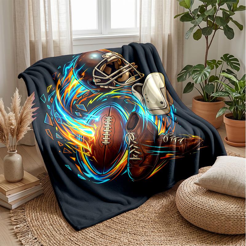 Football Fusion Art 1 Theme blanket Lightweight Warm Flannel Blanket Decorative Throw Blanket for Home Decoration