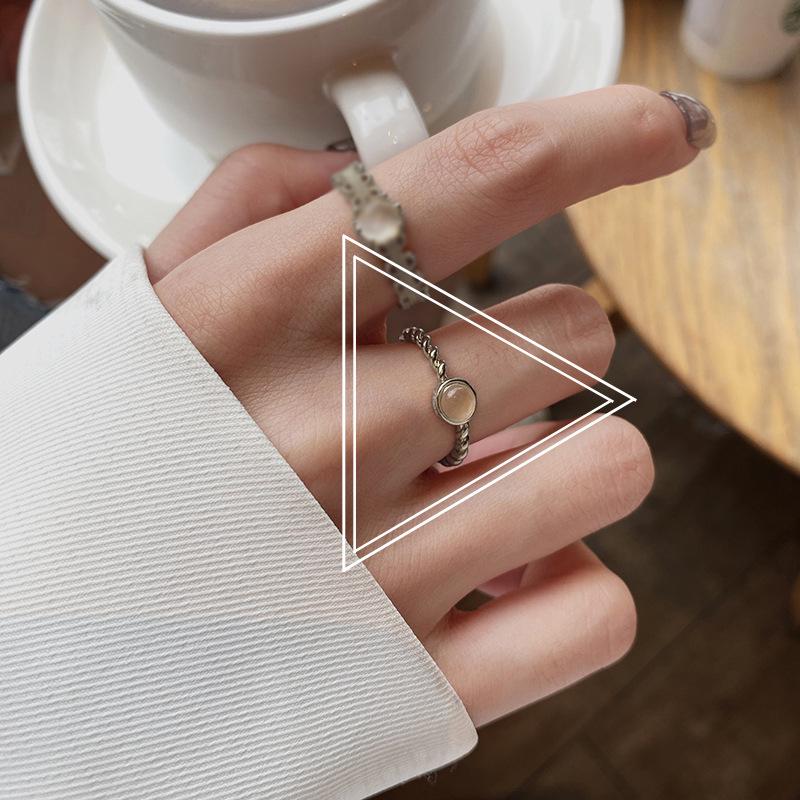 

Elegant Women s Gold Ring with Cat s Eye Stone and Braided Open Design - Unique Birthday Jewelry Adjustable Open