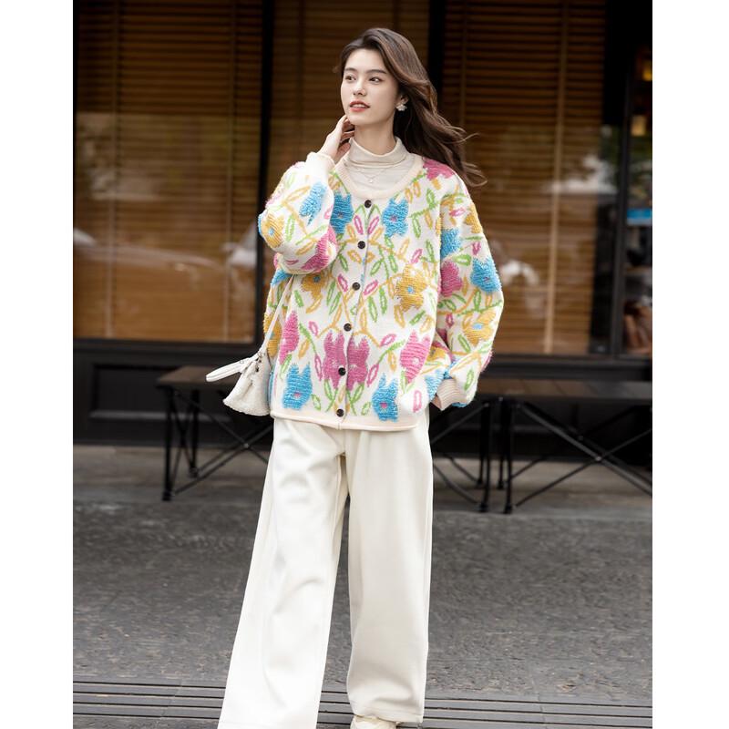 Mokana Women's Floral Long Sleeve Cardigan