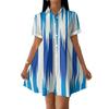 Women's Casual Loose Fit Shirt Dress Button Down Collar Short Sleeve Floral Print Summer Dress