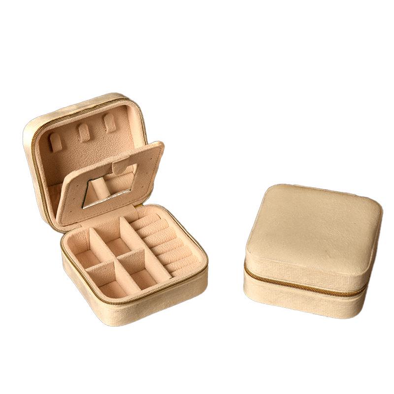 INS Round Mini Travel Jewelry Gift Box: Compact Ring Storage Case