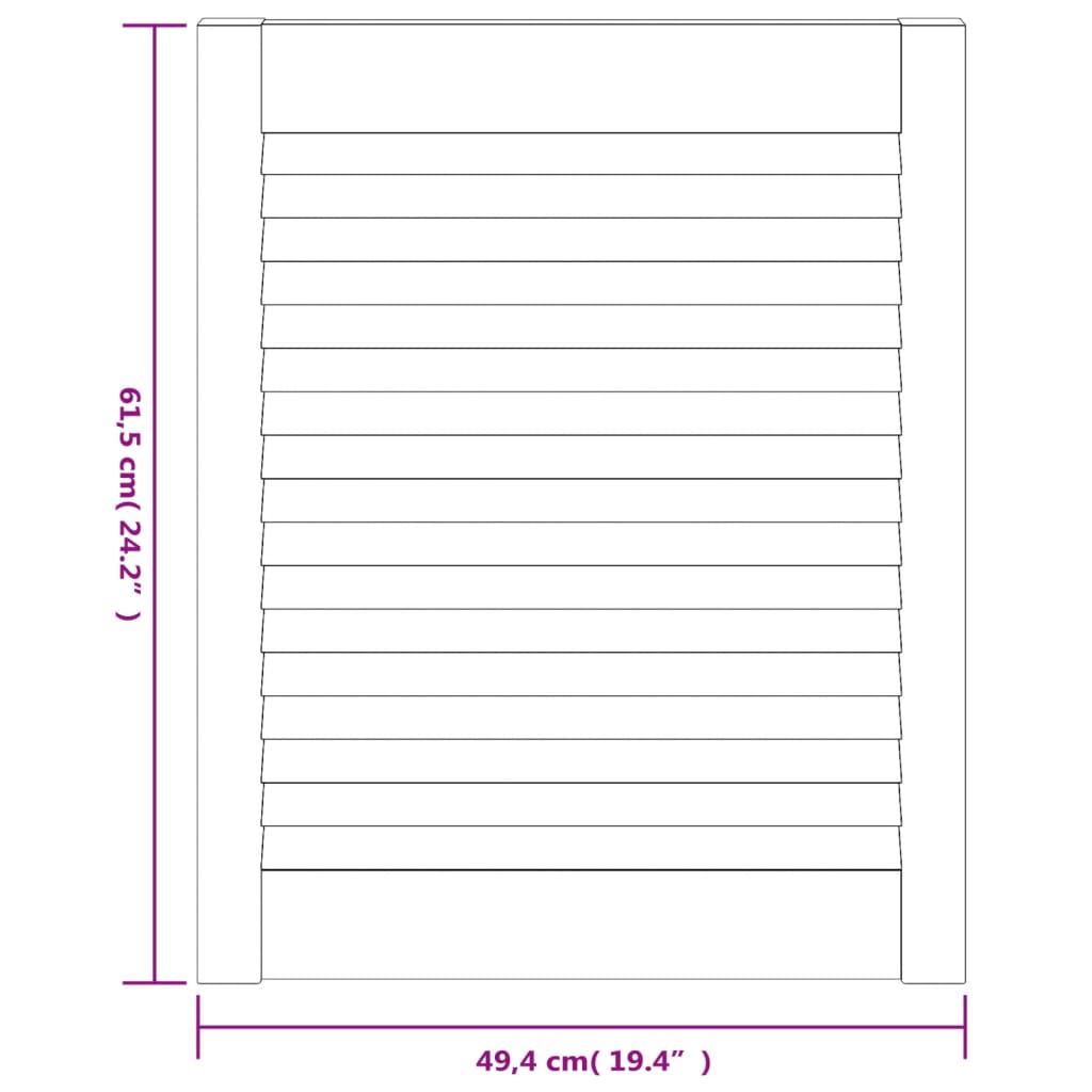 Slatted Design Cabinet Door 61.5 X 49.4 Cm Solid Pine Wood